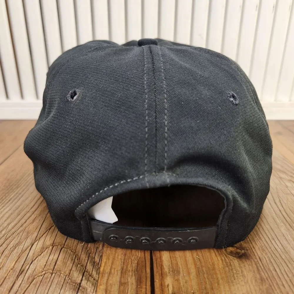 VTG GMC Truck Center Dallas Snapback Rope Hat Black Gold Embroidered Leaf USA